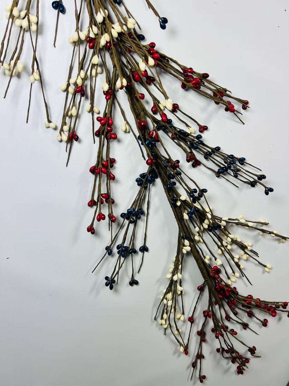 Patriotic Pip Berry Garland Red White Navy Rustic Decor,4.5 feet country garland