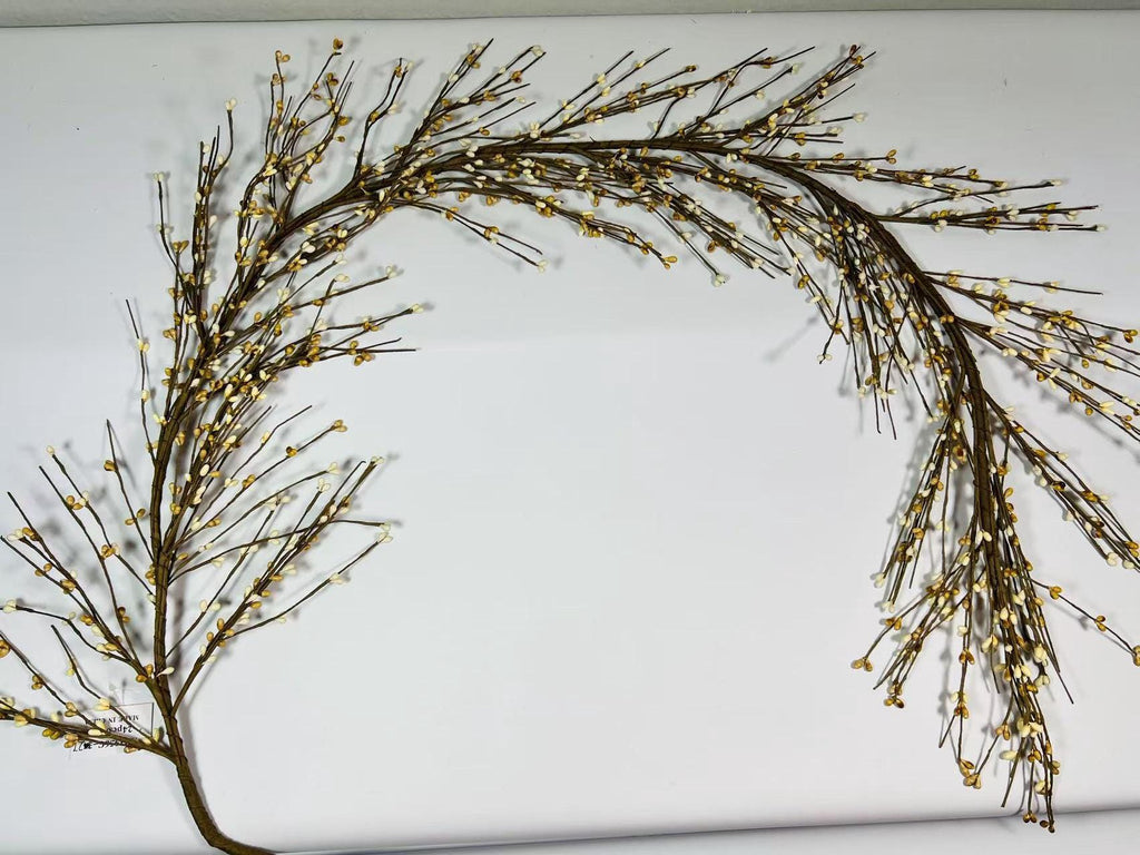 4.5ft Mustard Burgundy Pip Berry Garland | Rustic Country Decor | Fall Farmhouse Mantel Garland
