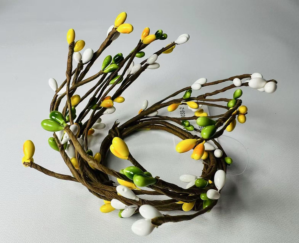 Mini Berry Candle Ring 2.5” | Spring Pip Berry Wreath | Farmhouse Tiered Tray Decor