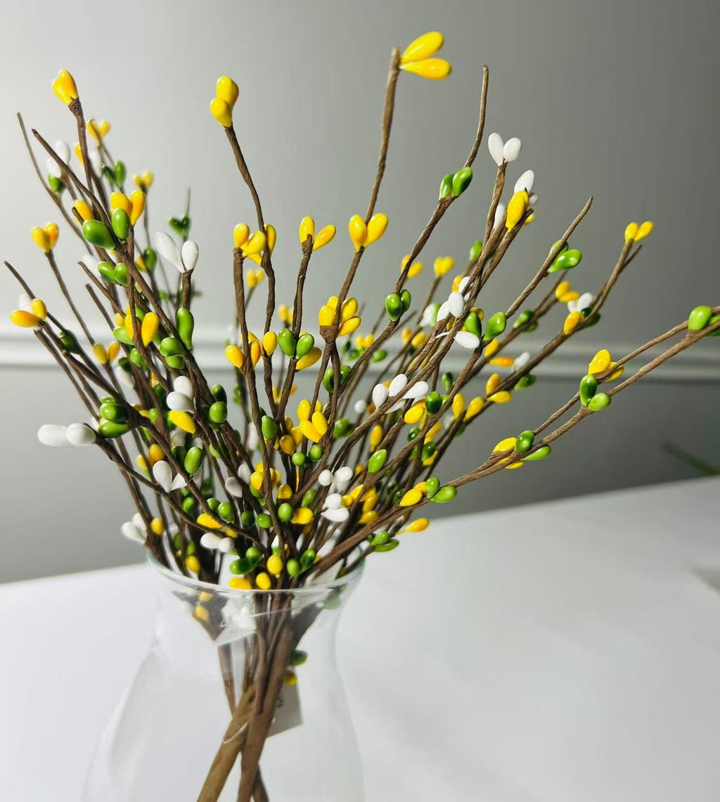 14" Spring Pip Berry Spray: Rustic Farmhouse Floral Stem