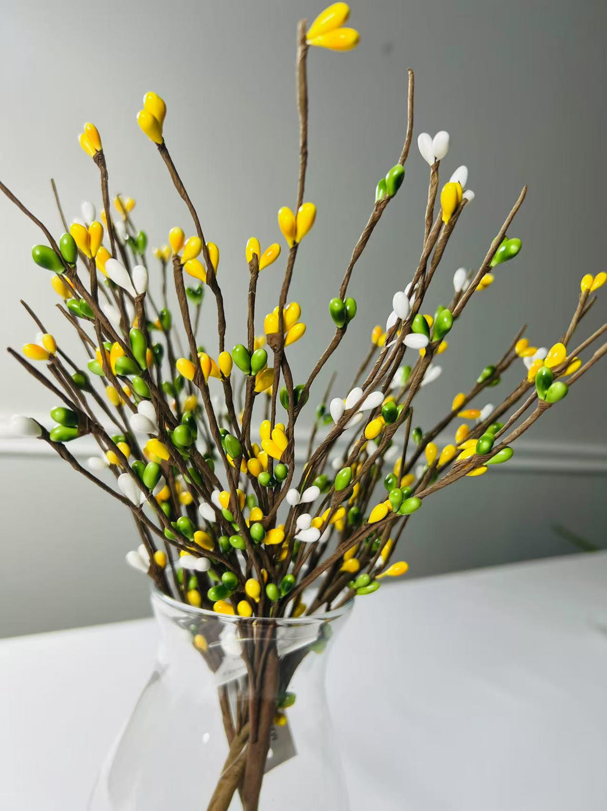 14" Spring Pip Berry Spray: Rustic Farmhouse Floral Stem