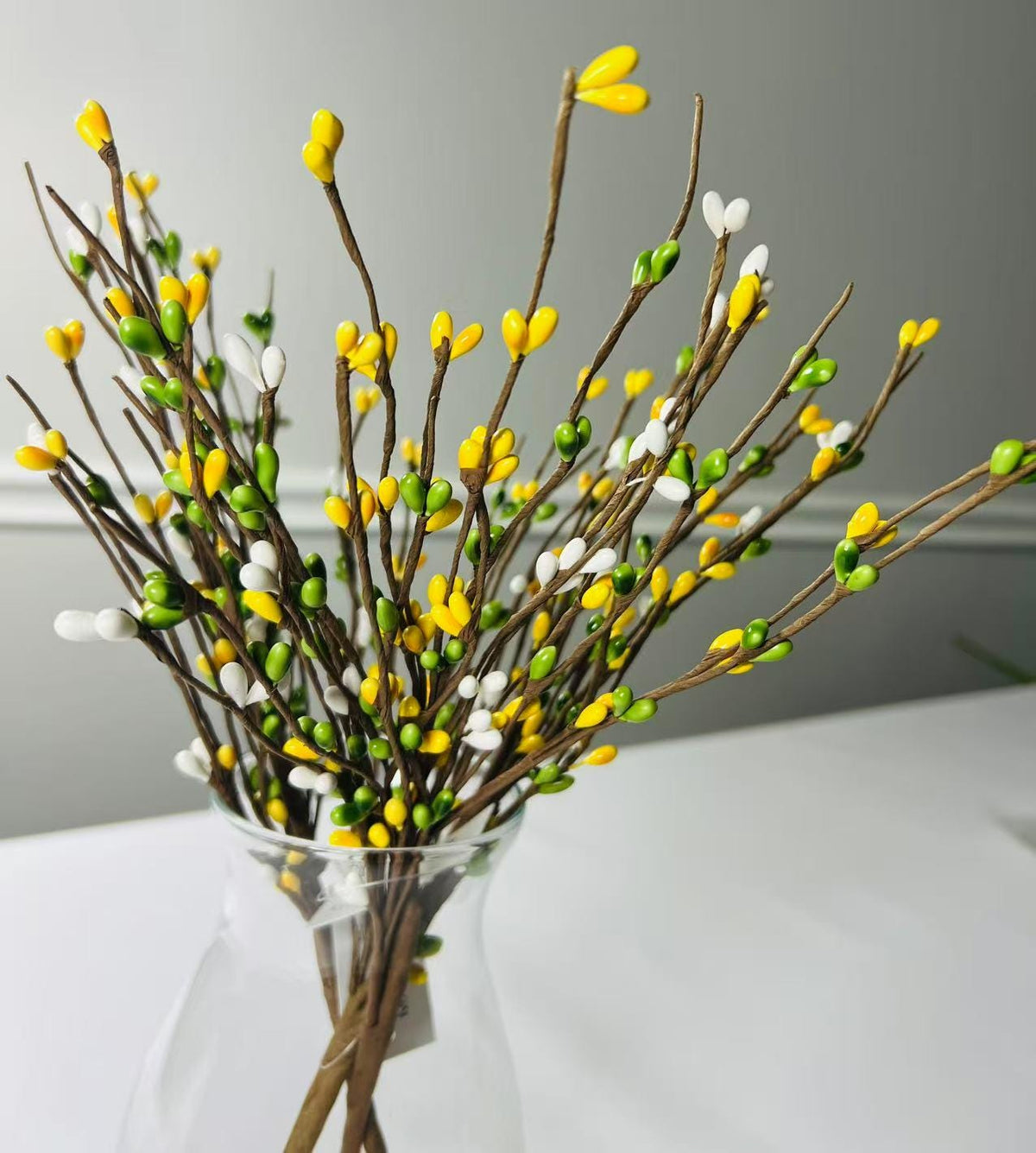 14" Spring Pip Berry Spray: Rustic Farmhouse Floral Stem