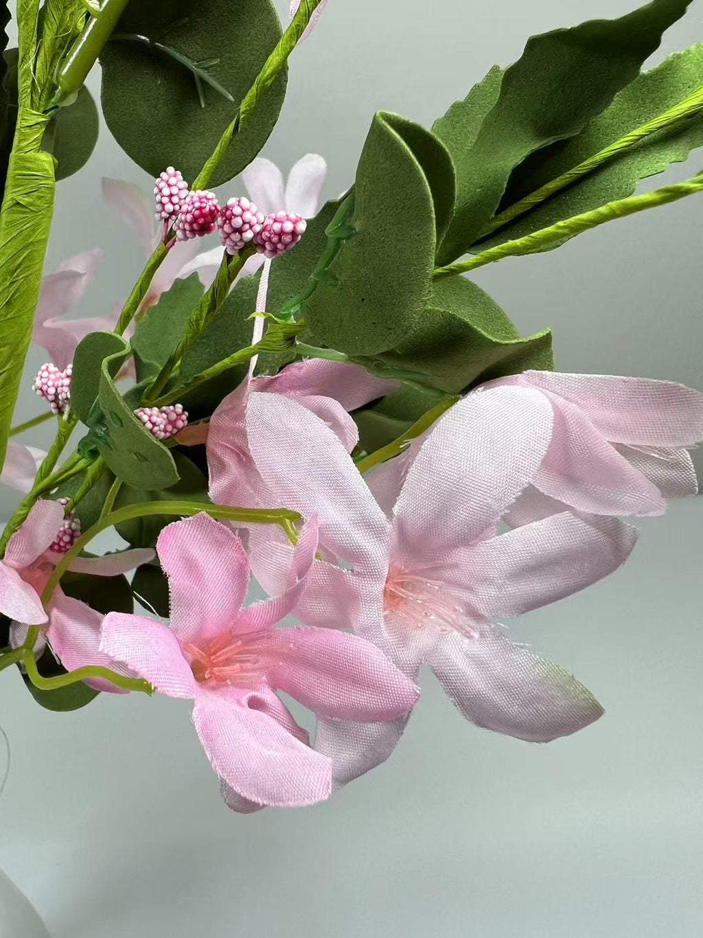 Pink Silk Flower Bouquet 24” | Faux Floral Stem | Spring Wedding Decor | Artificial Greenery