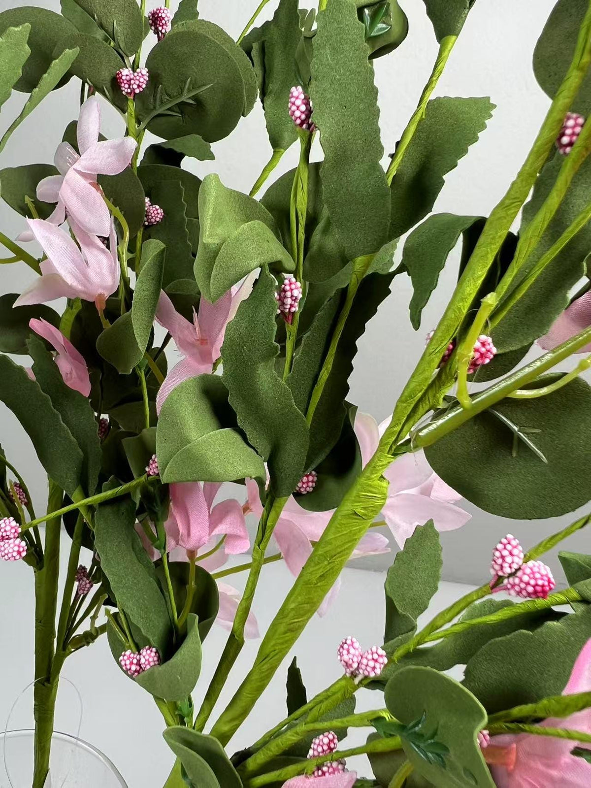 Pink Silk Flower Bouquet 24” | Faux Floral Stem | Spring Wedding Decor | Artificial Greenery