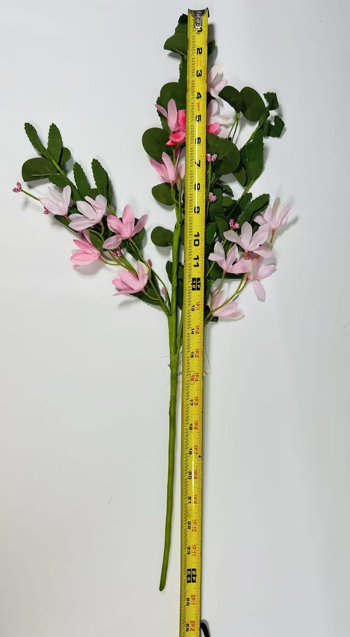 Pink Silk Flower Bouquet 24” | Faux Floral Stem | Spring Wedding Decor | Artificial Greenery
