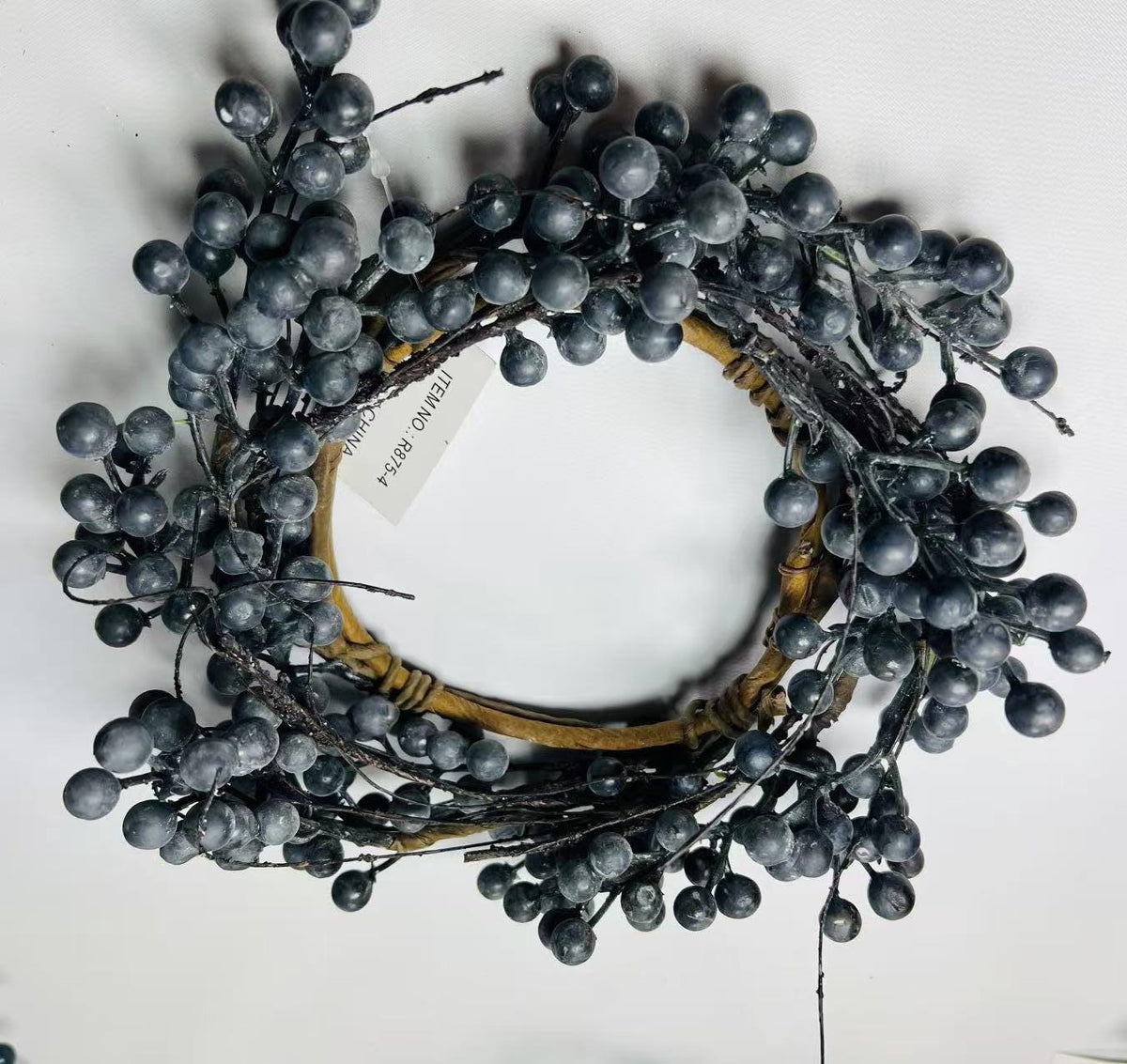 Blueberry Candle Ring: 4.5in Farmhouse Holiday Decor