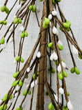 Pip Berry Garland 55” Green White Spring Farmhouse Rustic Easter Mantel Decor