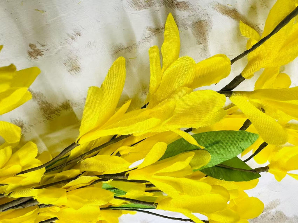 Silk  Forsythia Stem 22” Yellow Artificial Spring Branch Easter Floral Arrangement Decor