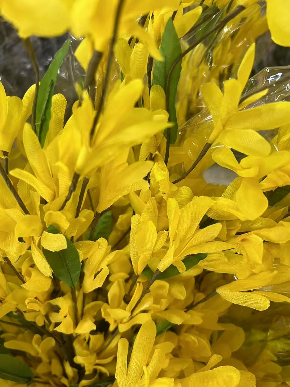 Silk  Forsythia Stem 22” Yellow Artificial Spring Branch Easter Floral Arrangement Decor