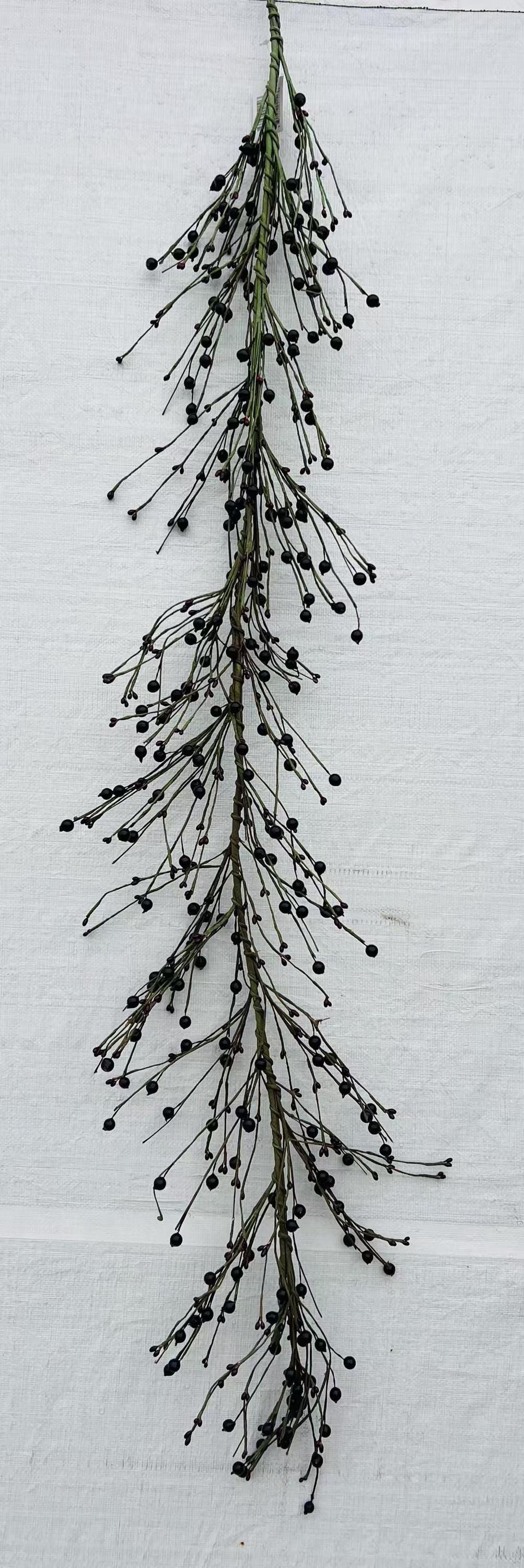 Burgundy Pip Berry Garland Rustic Farmhouse Swag Fall Winter Holiday Decor Wall Door Hanging