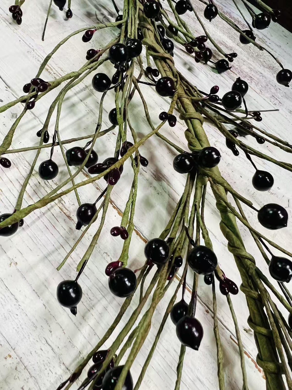 Burgundy Pip Berry Garland Rustic Farmhouse Swag Fall Winter Holiday Decor Wall Door Hanging