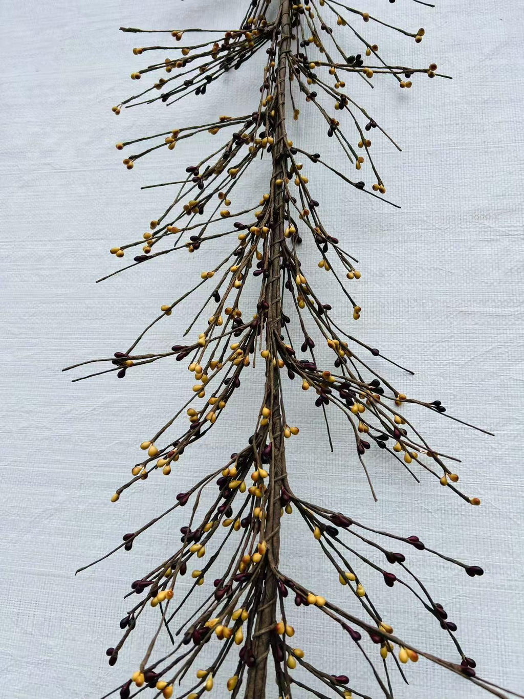 Burgundy Mustard Pip Berry Garland Fall Primitive Farmhouse Swag Rustic Wall Door Hanging Decor