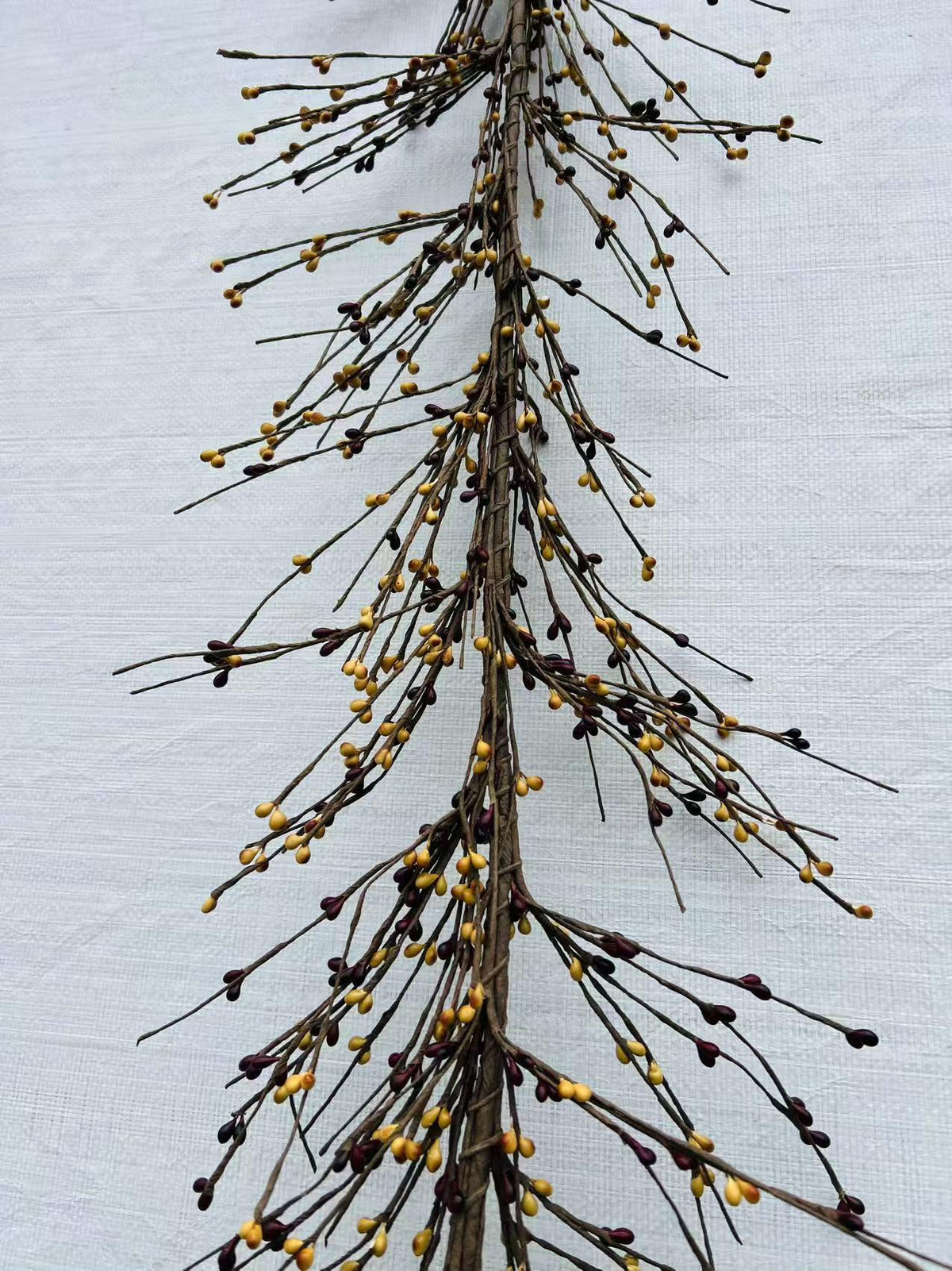 Burgundy Mustard Pip Berry Garland Fall Primitive Farmhouse Swag Rustic Wall Door Hanging Decor