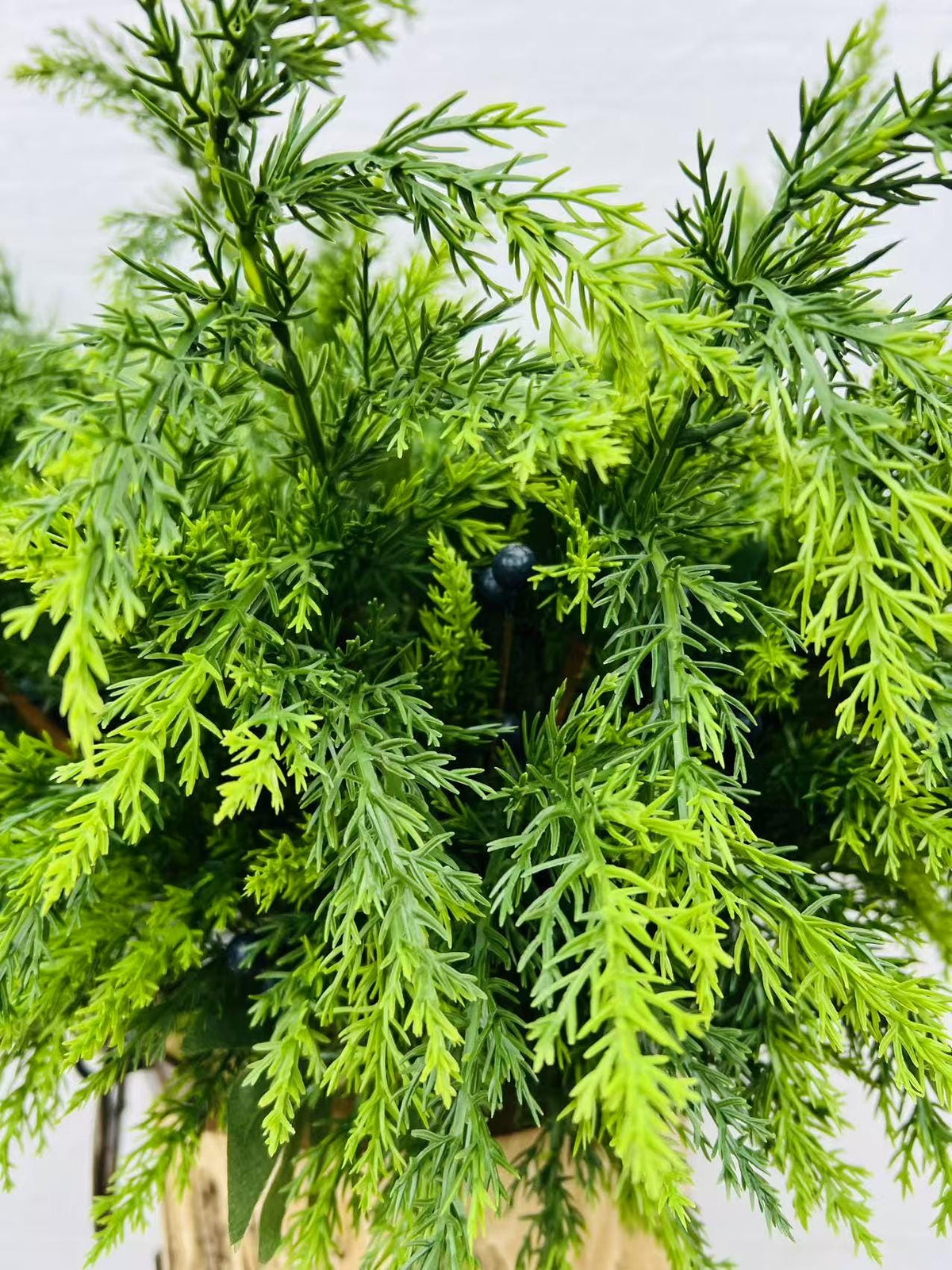 Real Touch Cedar Pine Greenery Pick Faux Blueberry Stem Lifelike Holiday Farmhouse Rustic Decor
