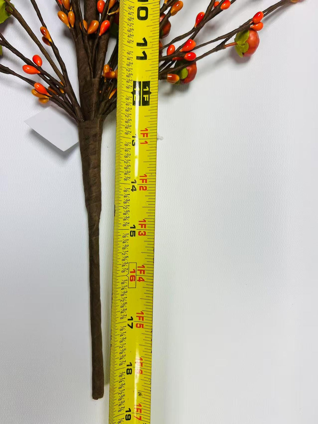19 Inch Fall Pumpkin Berry Pick, Autumn Floral Stem, Thanksgiving Centerpiece, Rustic Farmhouse Decor