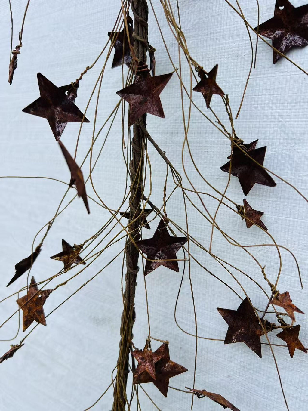 Rustic Metal Star Garland Primitive Farmhouse Wall Door Swag Country Americana Home Decor