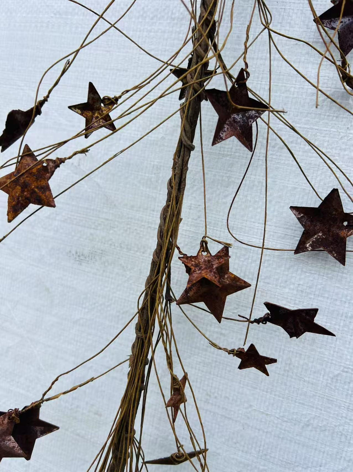 Rustic Metal Star Garland Primitive Farmhouse Wall Door Swag Country Americana Home Decor