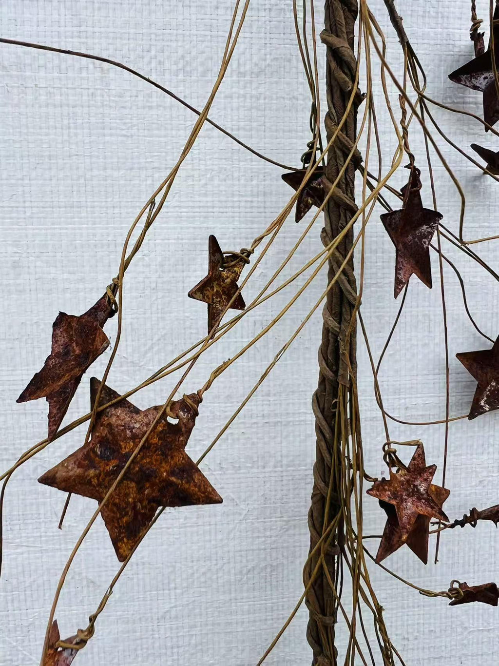 Rustic Metal Star Garland Primitive Farmhouse Wall Door Swag Country Americana Home Decor