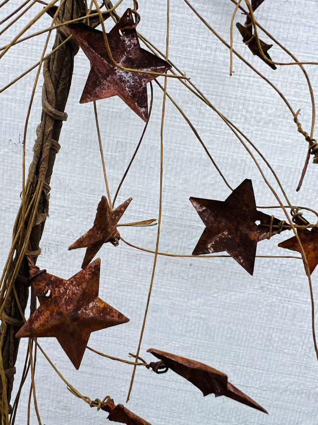Rustic Metal Star Garland Primitive Farmhouse Wall Door Swag Country Americana Home Decor