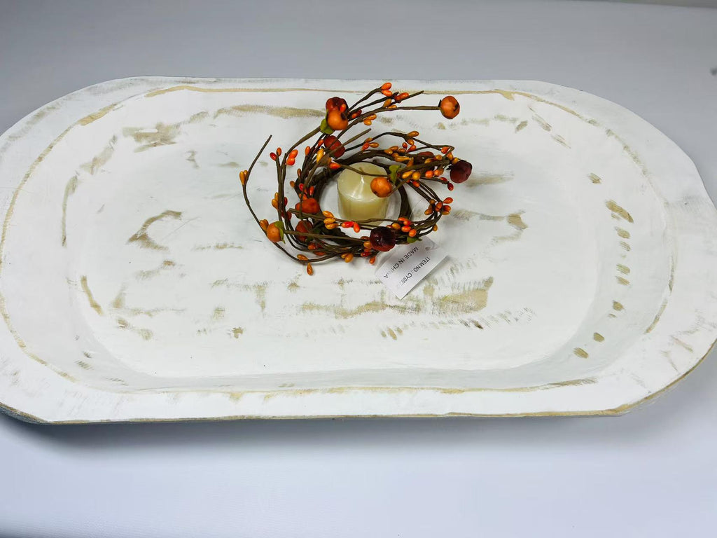 Mini Fall Berry Candle Ring: Rustic Orange Pip Berry Wreath