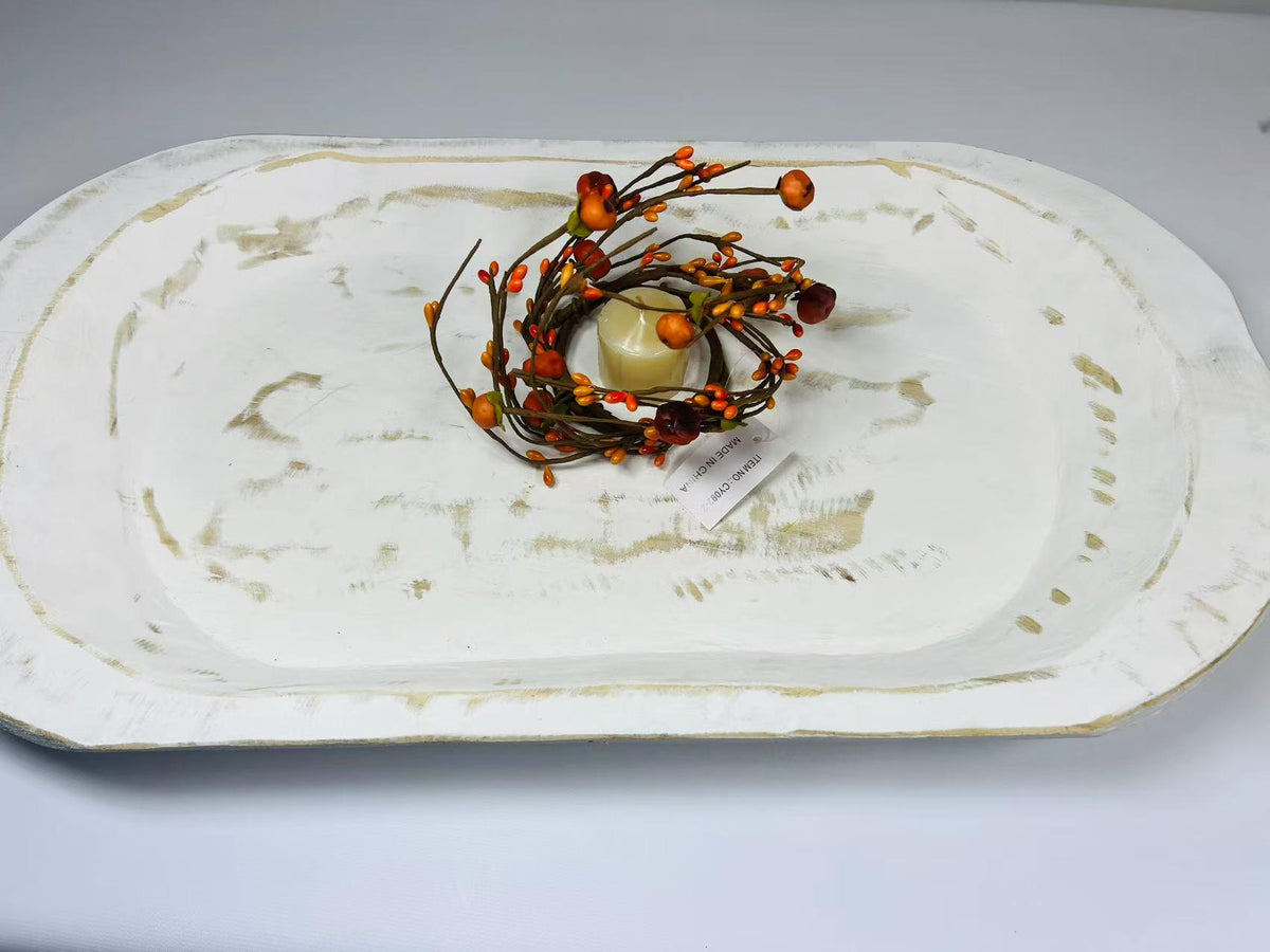 Mini Fall Berry Candle Ring: Rustic Orange Pip Berry Wreath