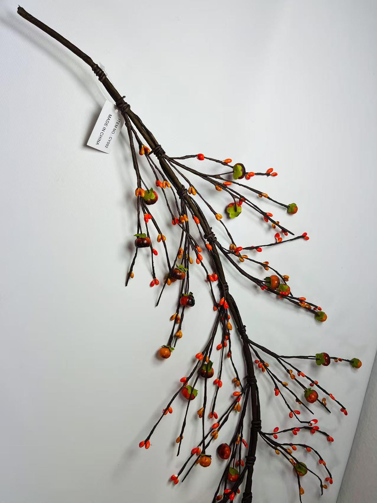 5ft Fall Pumpkin Garland, Artificial Pip Berry Garland, Autumn Thanksgiving Decor, Rustic Farmhouse