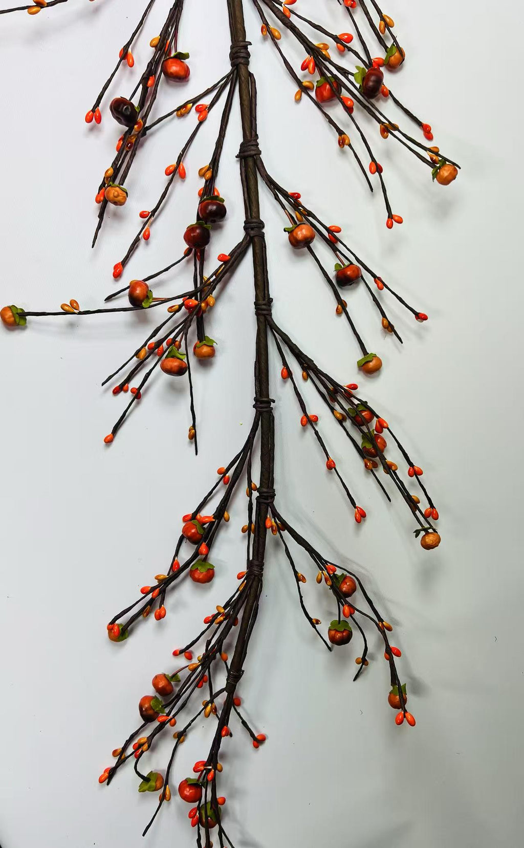 5ft Fall Pumpkin Garland, Artificial Pip Berry Garland, Autumn Thanksgiving Decor, Rustic Farmhouse