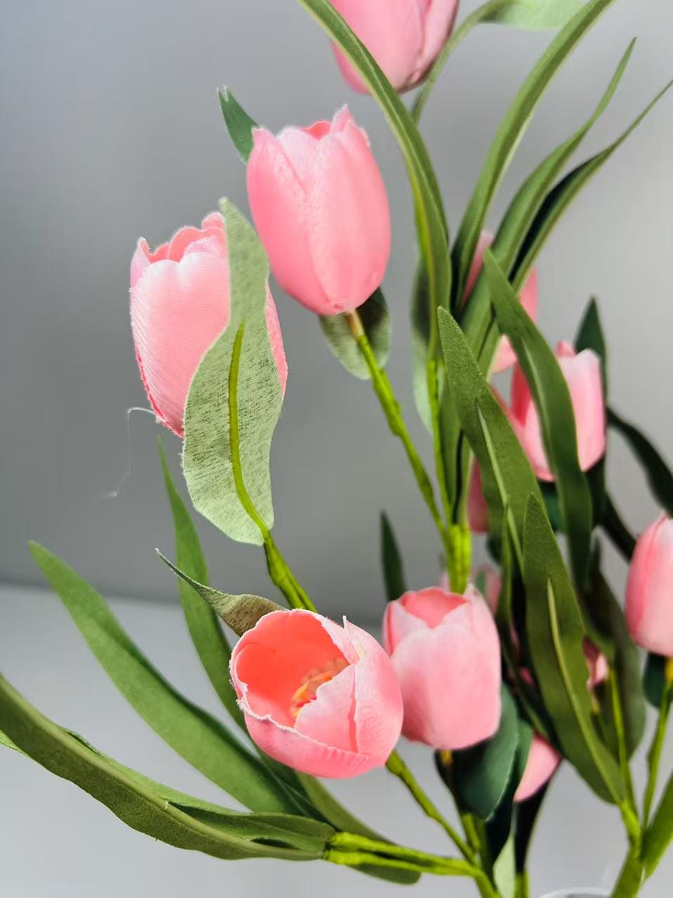 Pink Silk Tulip Bouquet: 24 Inch Spring Wedding Arrangement