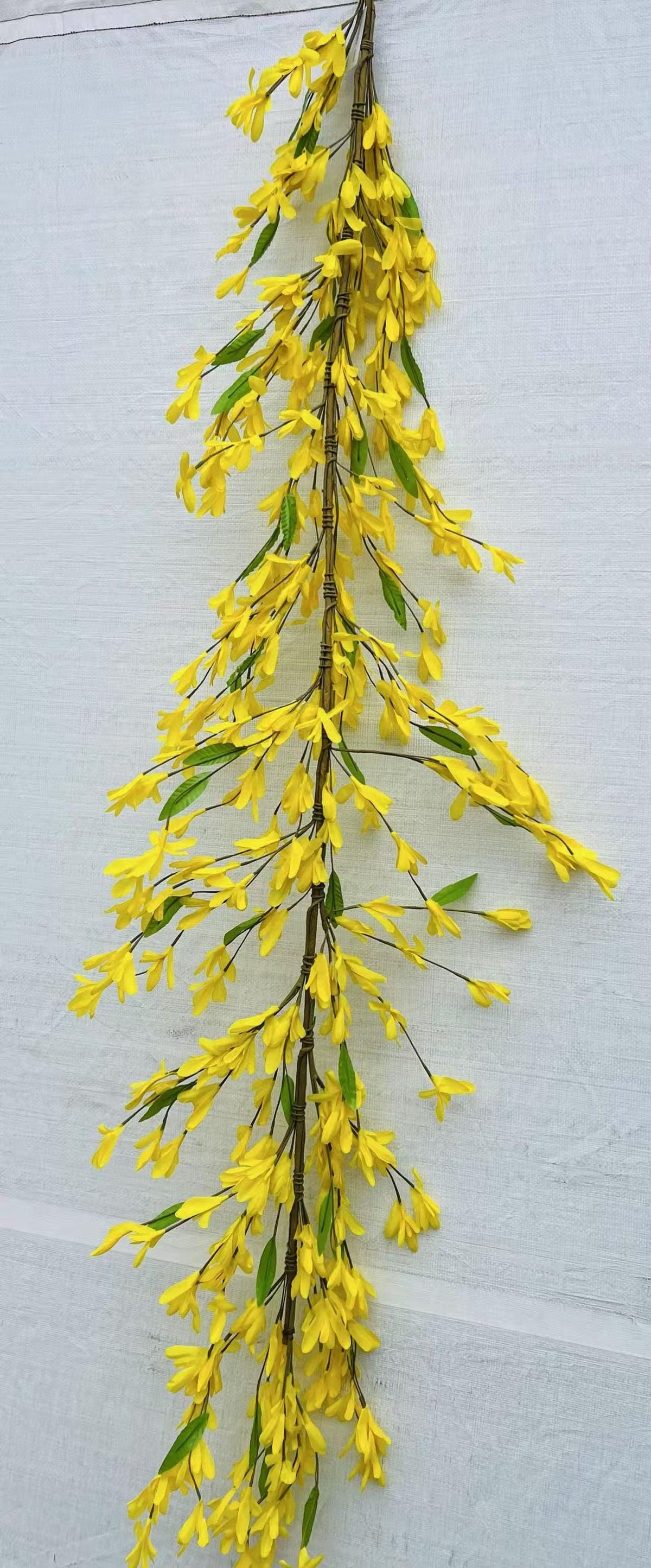 5ft Yellow Silk Forsythia Garland - Spring Floral Vine for Home Wedding Decor