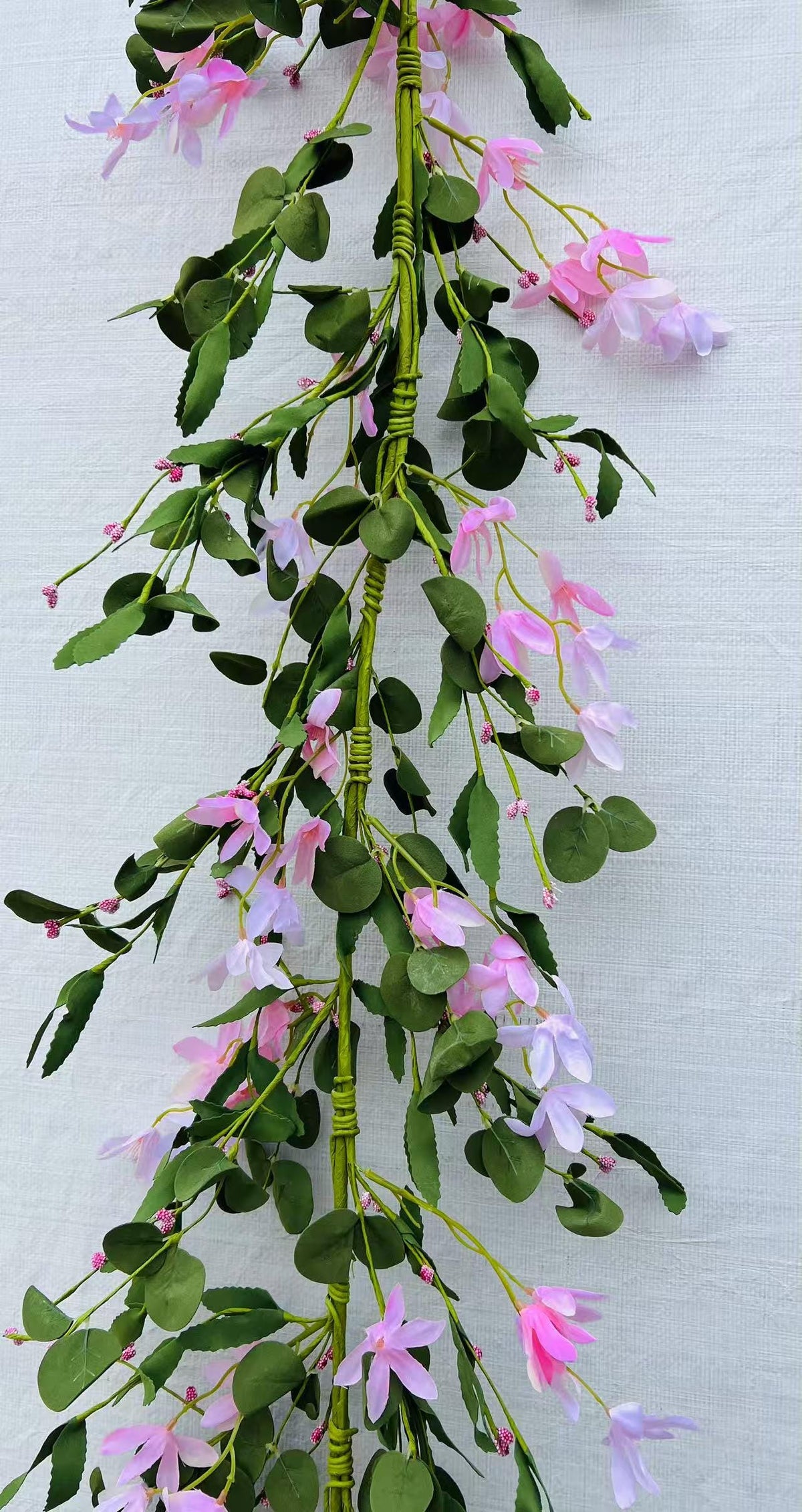 Artificial Pink Flower Garland 5ft – Hanging Vine for Spring Wedding, Nursery or Home Decor
