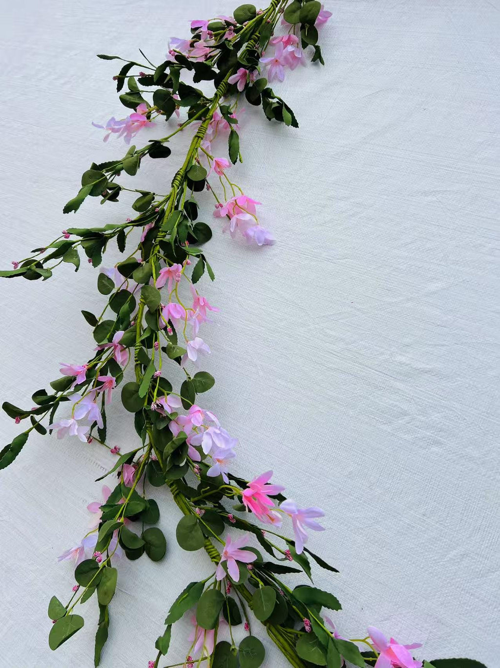 Artificial Pink Flower Garland 5ft – Hanging Vine for Spring Wedding, Nursery or Home Decor