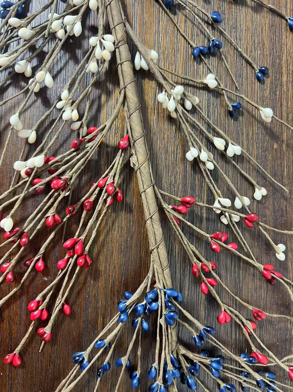 Patriotic Pip Berry Garland Red White Navy Rustic Decor,4.5 feet country garland