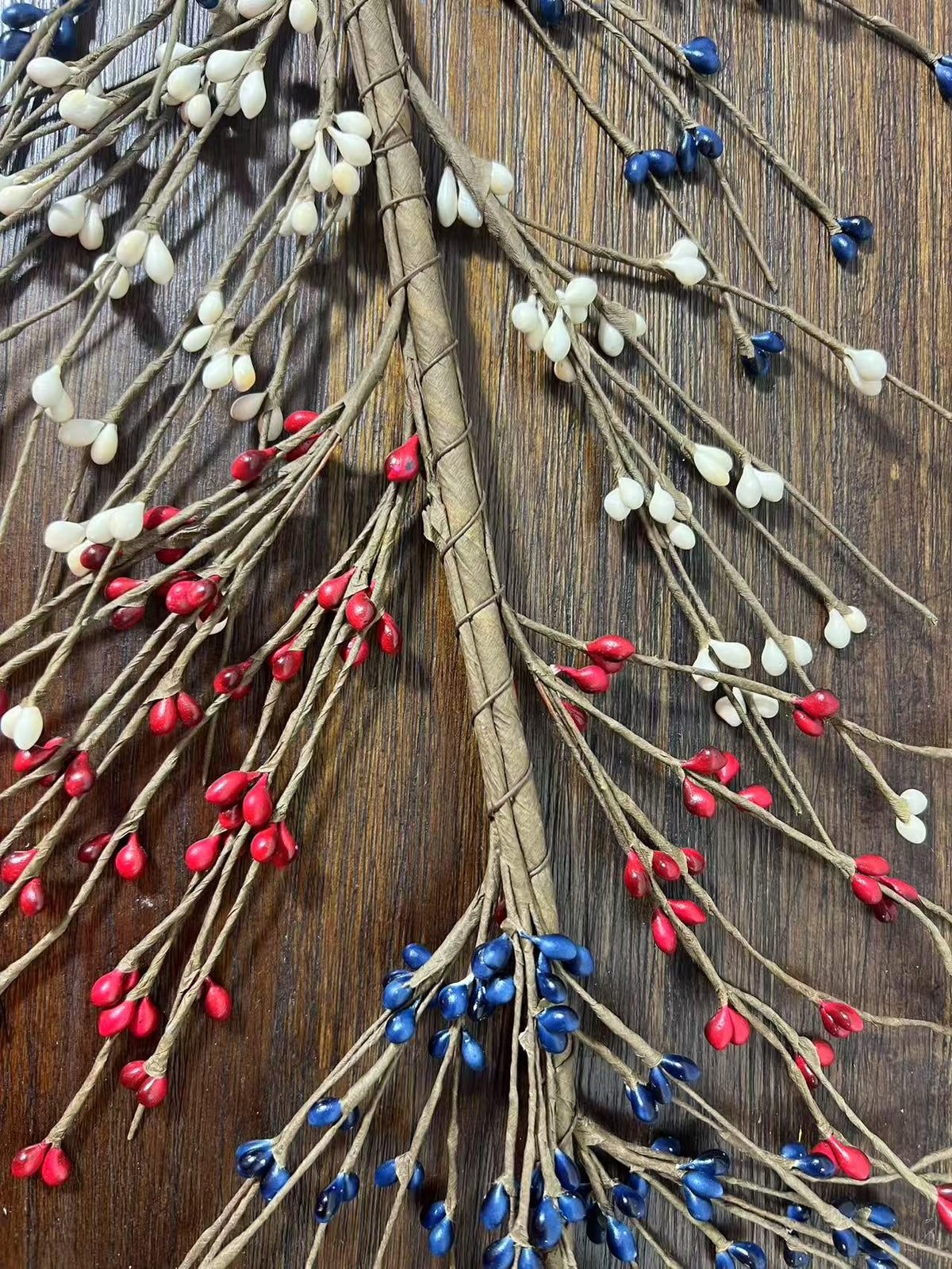 Patriotic Pip Berry Garland Red White Navy Rustic Decor,4.5 feet country garland