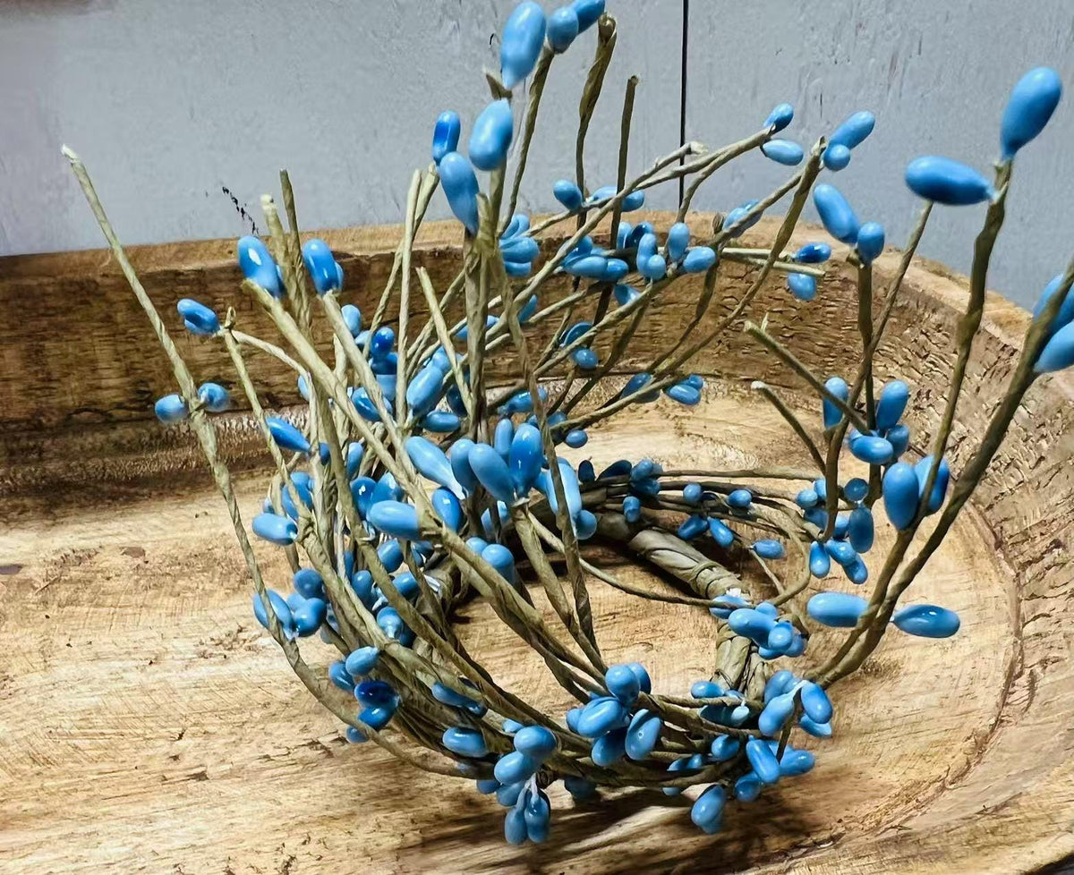 Blue Pip Berry Candle Ring: Rustic Farmhouse Decor (2.5 Inch)