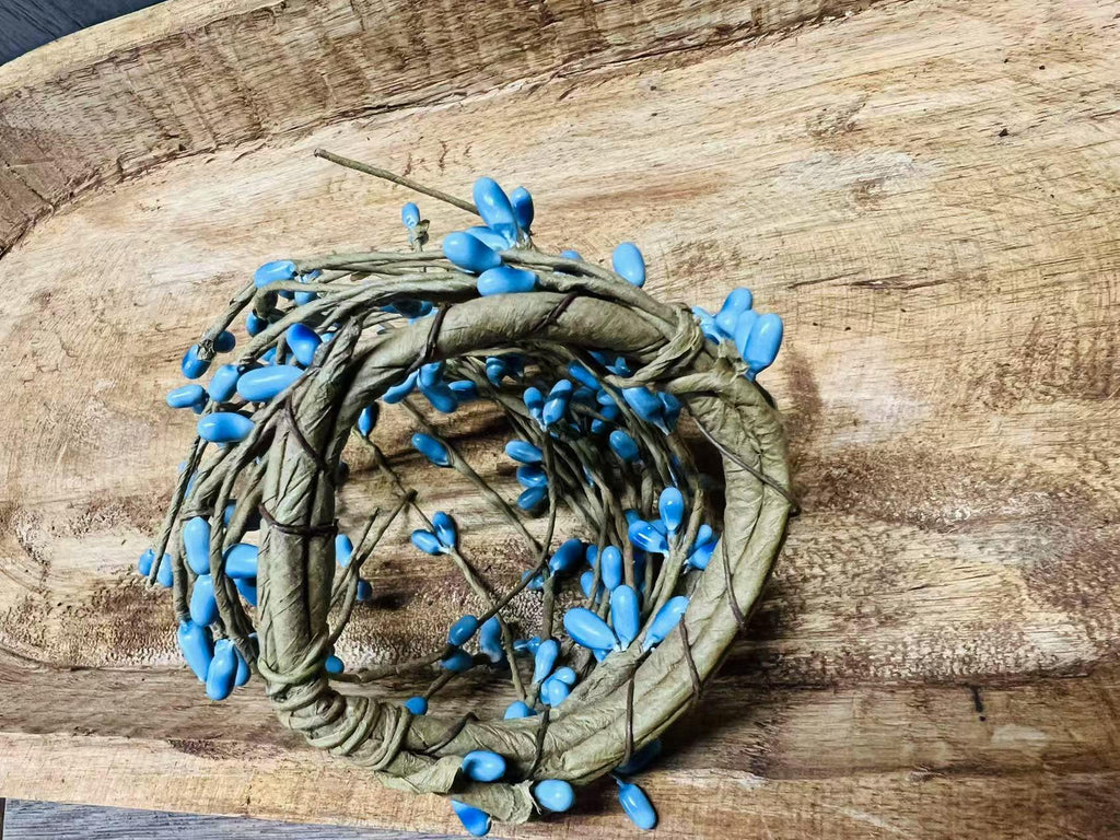 Blue Pip Berry Candle Ring: Rustic Farmhouse Decor (2.5 Inch)
