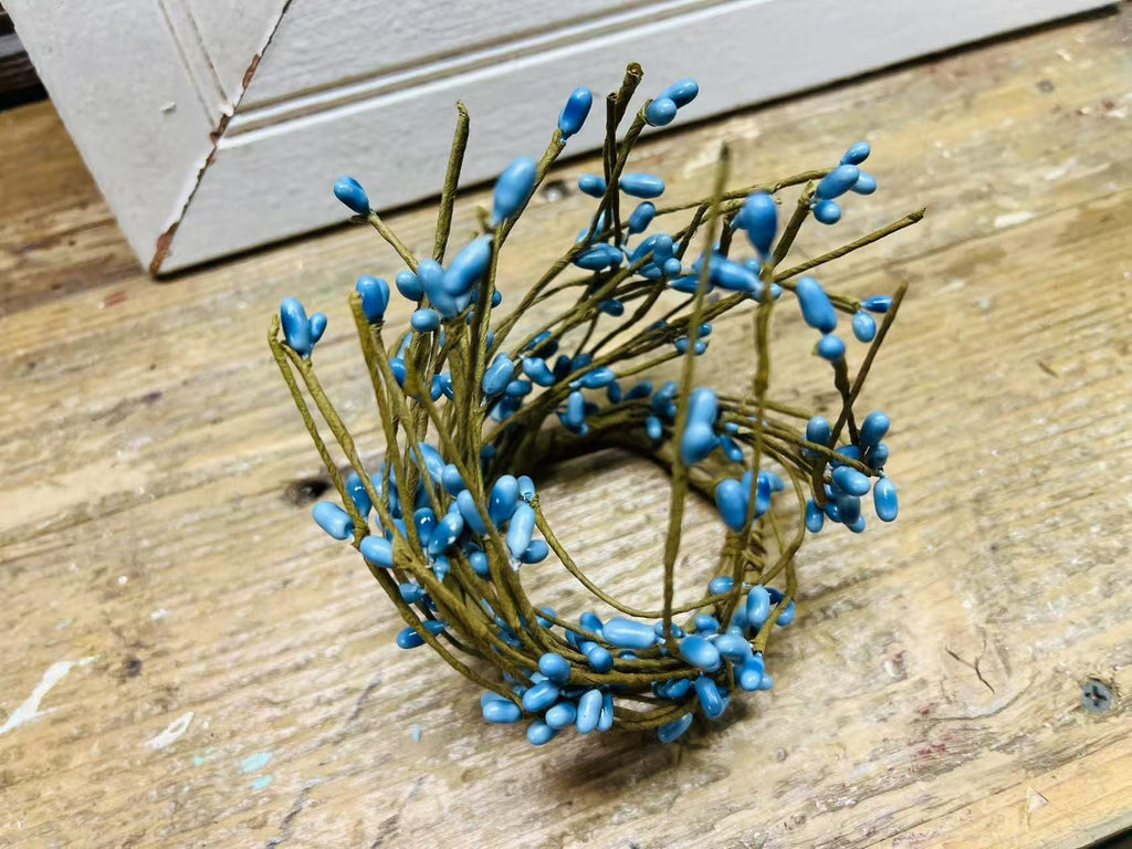 Blue Pip Berry Candle Ring: Rustic Farmhouse Decor (2.5 Inch)
