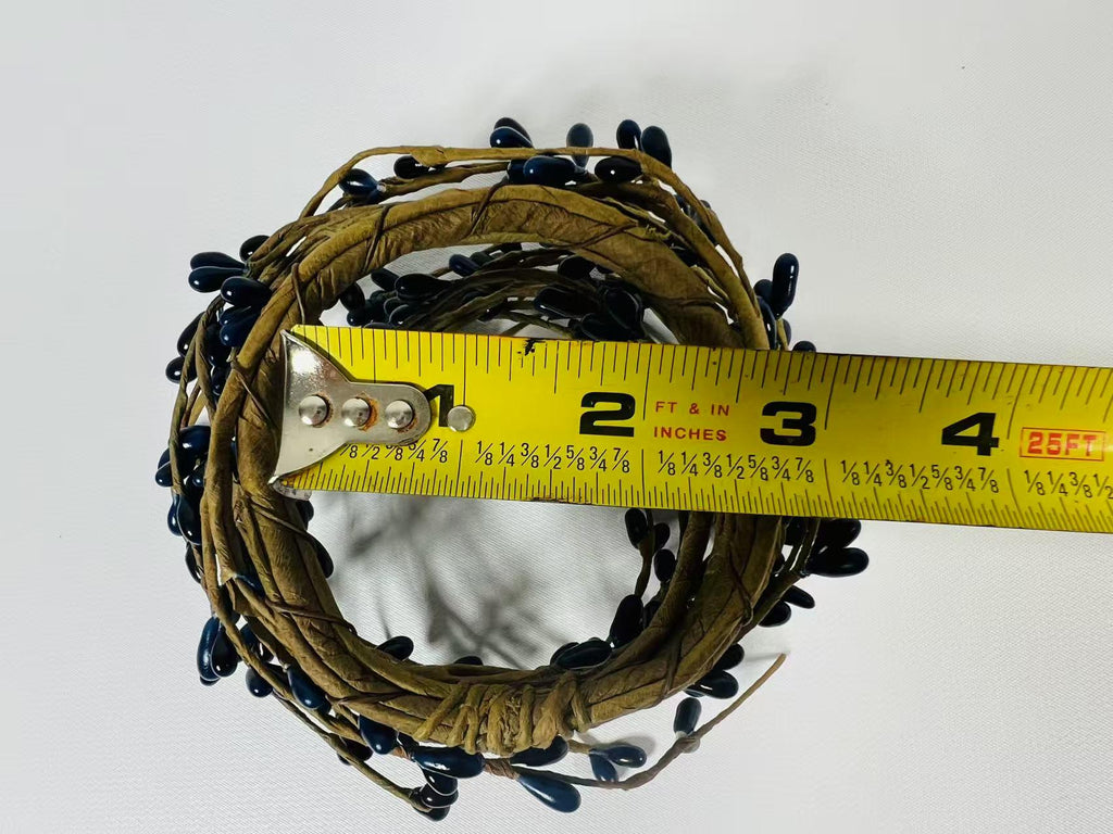 Navy Blue Pip Berry Candle Ring: Rustic Farmhouse Decor