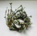 2.5” Sage Green Pip Berry Candle Ring, Mini Wreath for Rustic Farmhouse Spring Decor