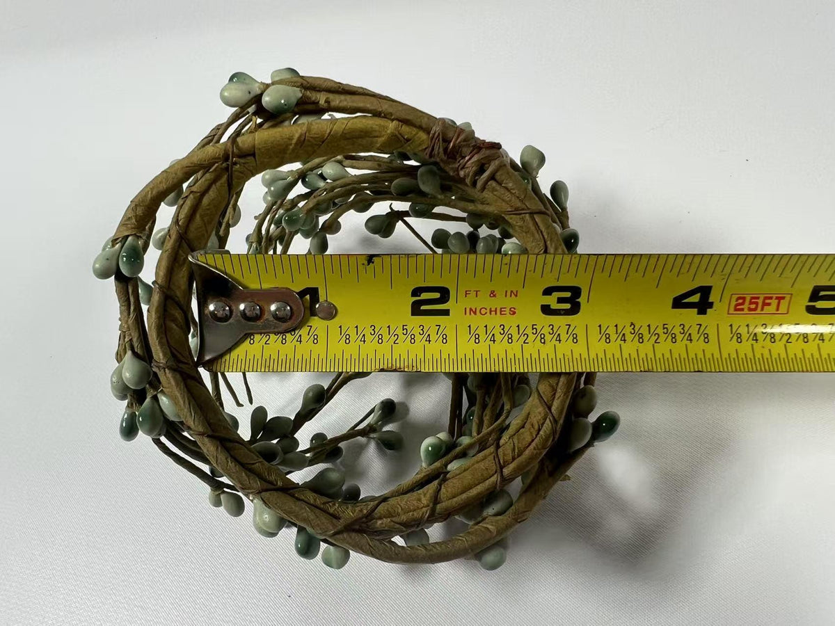 2.5” Sage Green Pip Berry Candle Ring, Mini Wreath for Rustic Farmhouse Spring Decor