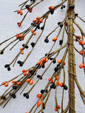 Orange Black Pip Berry Garland: 4.5ft Rustic Halloween Decor