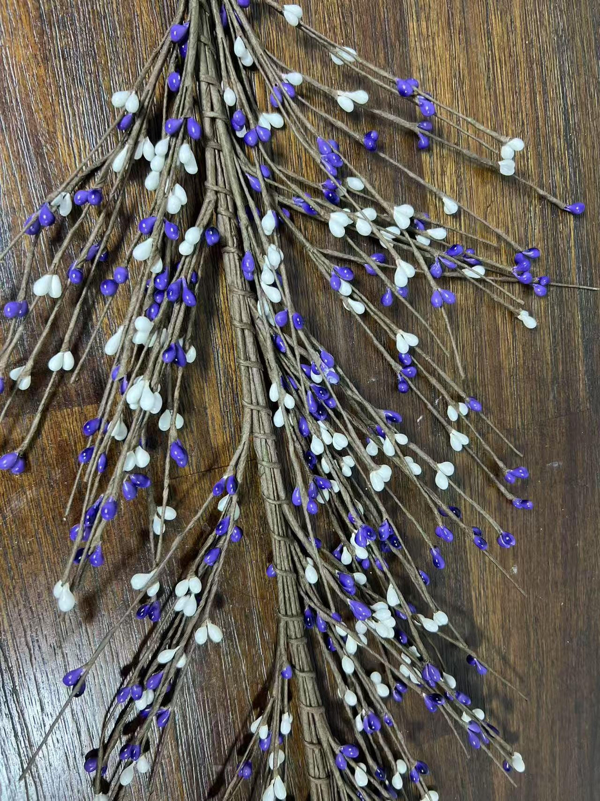 4.5ft Purple White Pip Berry Garland | Country Rustic Garland | Farmhouse Mantel Spring Decor