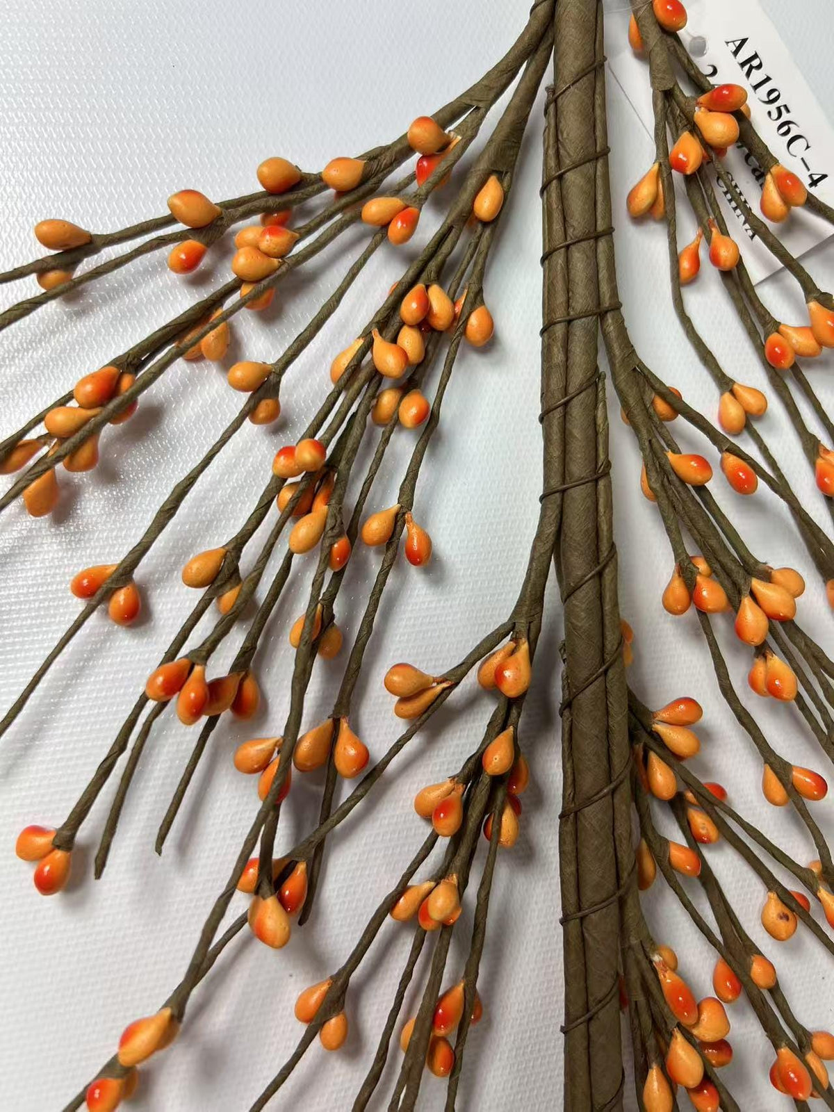 Orange Pip Berry Garland 4.5ft | Fall Farmhouse Decor | Thanksgiving Mantel Garland | Rustic Vine