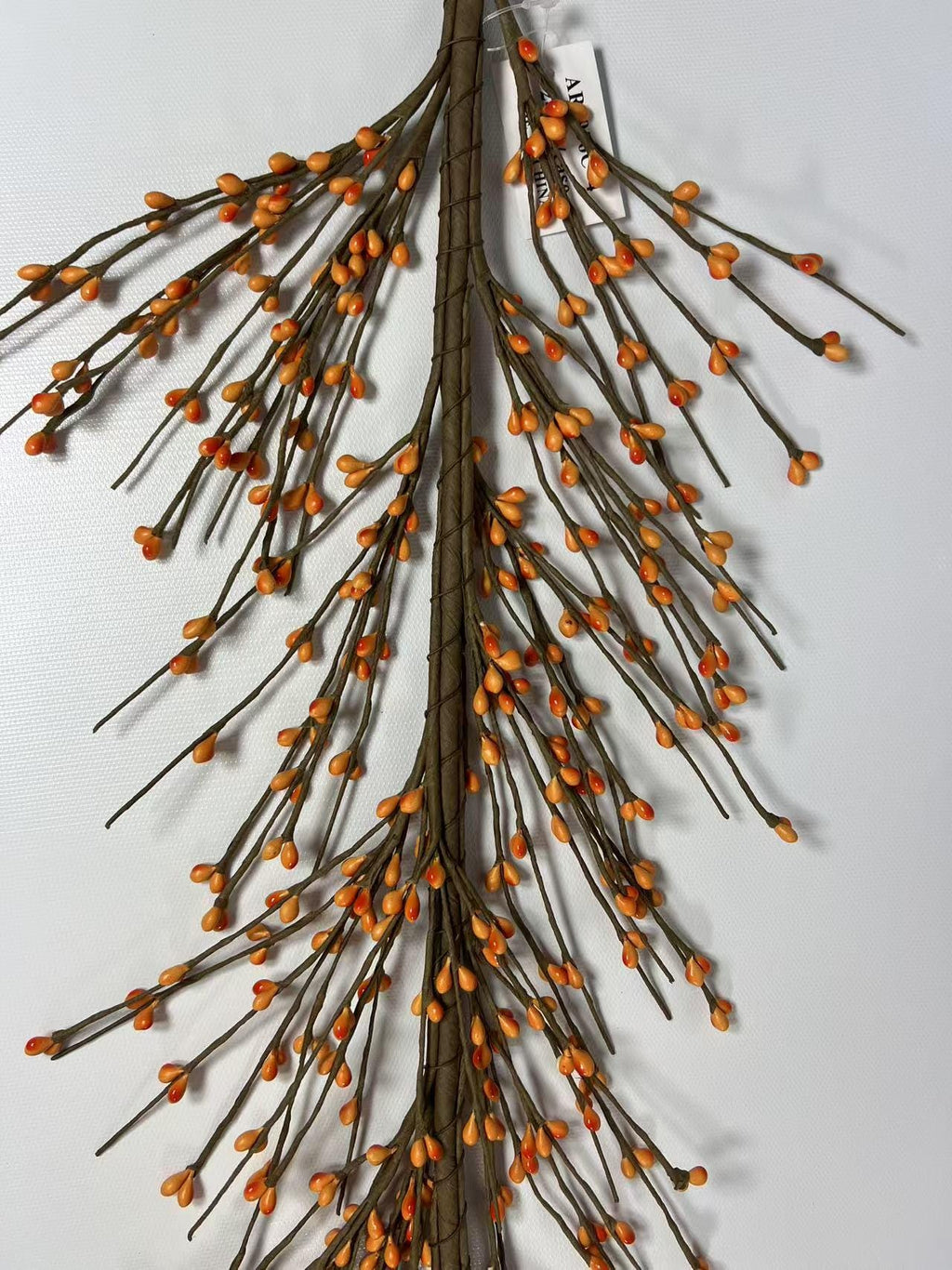 Orange Pip Berry Garland 4.5ft | Fall Farmhouse Decor | Thanksgiving Mantel Garland | Rustic Vine
