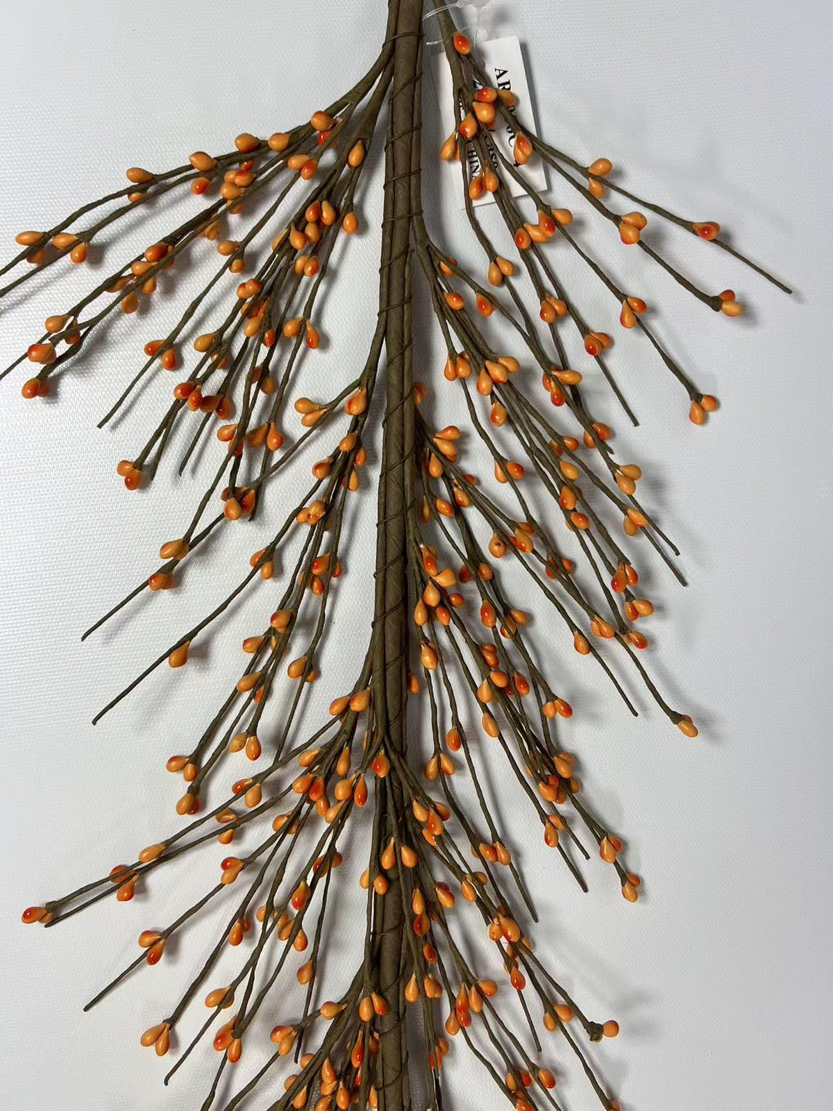 Orange Pip Berry Garland 4.5ft | Fall Farmhouse Decor | Thanksgiving Mantel Garland | Rustic Vine