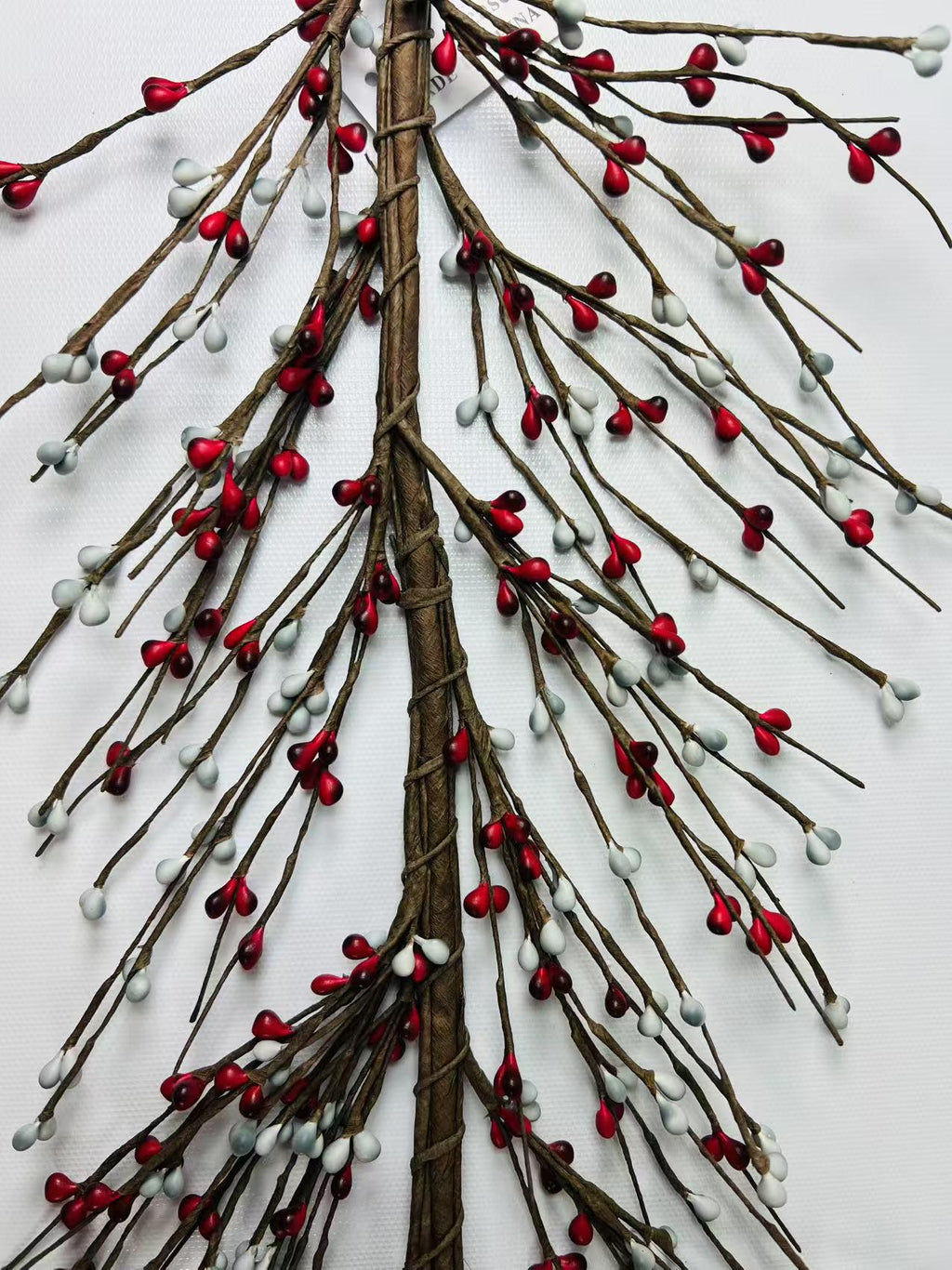Red and Gray Pip Berry Garland 4.5ft | Rustic Farmhouse Christmas Decor | Winter Mantel Garland