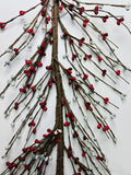 Red and Gray Pip Berry Garland 4.5ft | Rustic Farmhouse Christmas Decor | Winter Mantel Garland