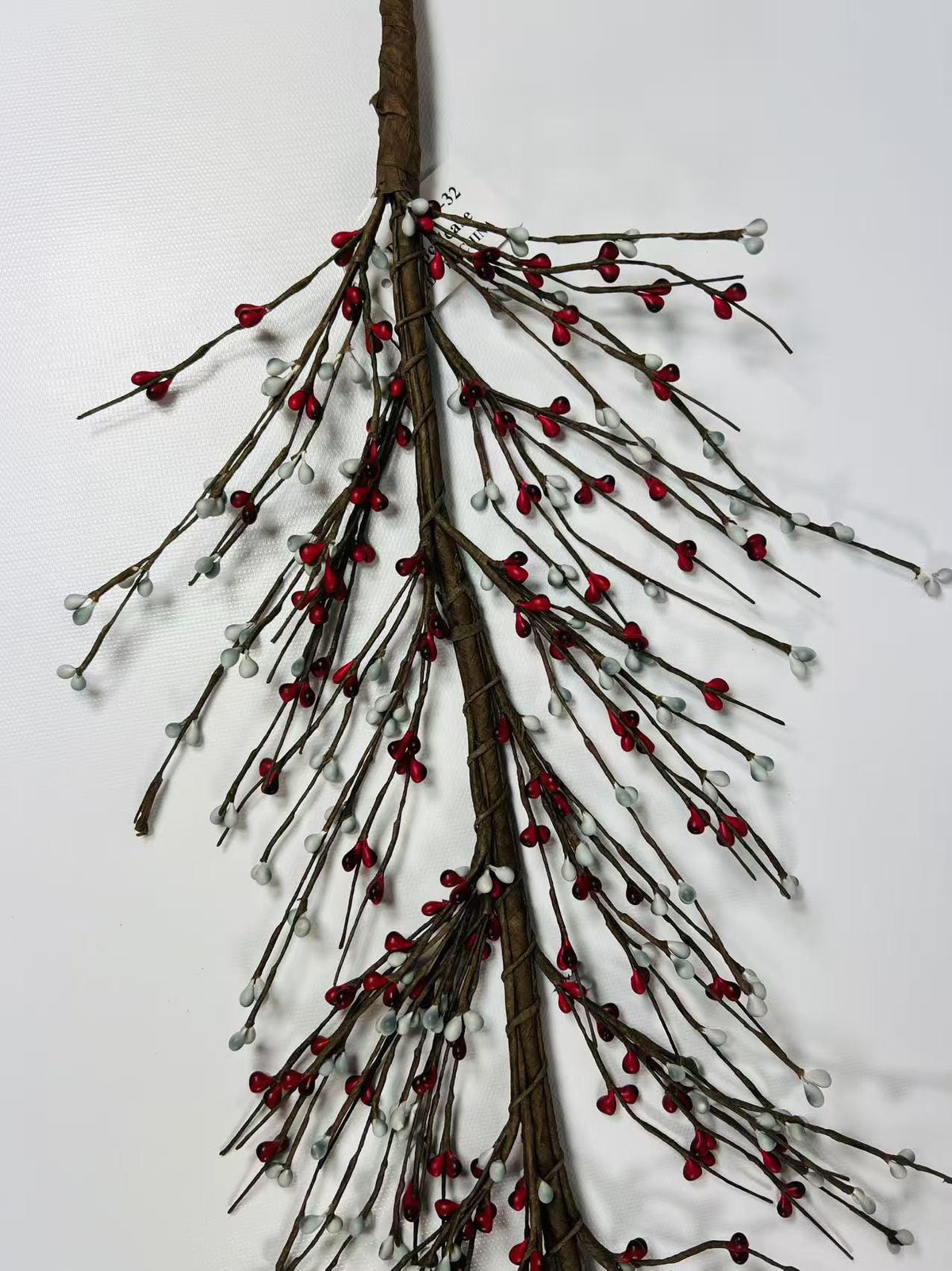 Red and Gray Pip Berry Garland 4.5ft | Rustic Farmhouse Christmas Decor | Winter Mantel Garland