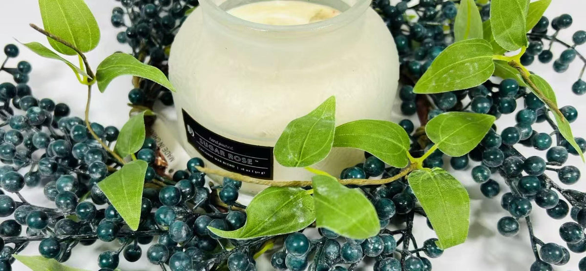 Blue Berry Candle Ring: 6.5" Farmhouse Table Wreath