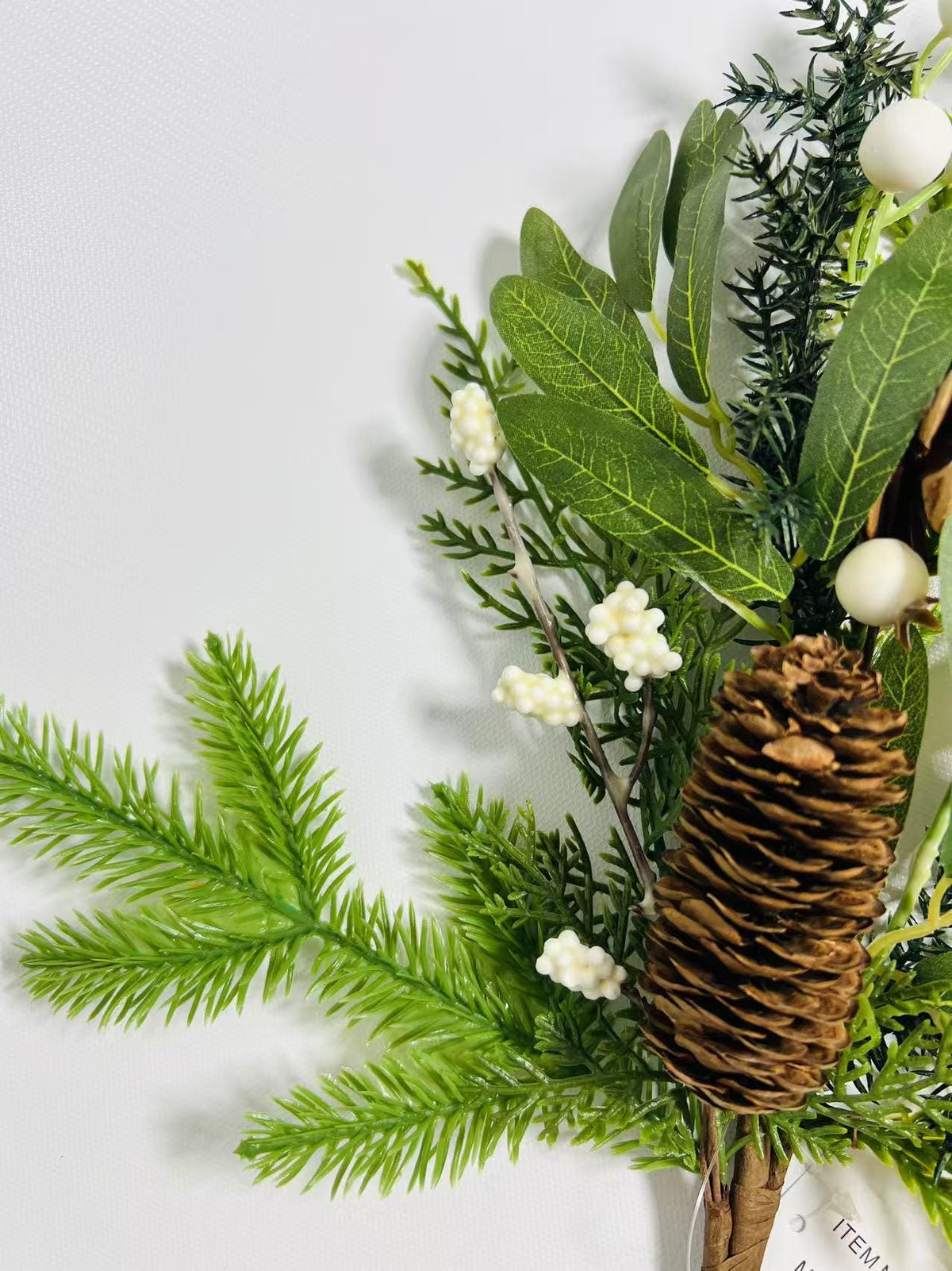 Winter Pine Pick: Artificial Berries & Pinecones - Holiday Greenery Stem