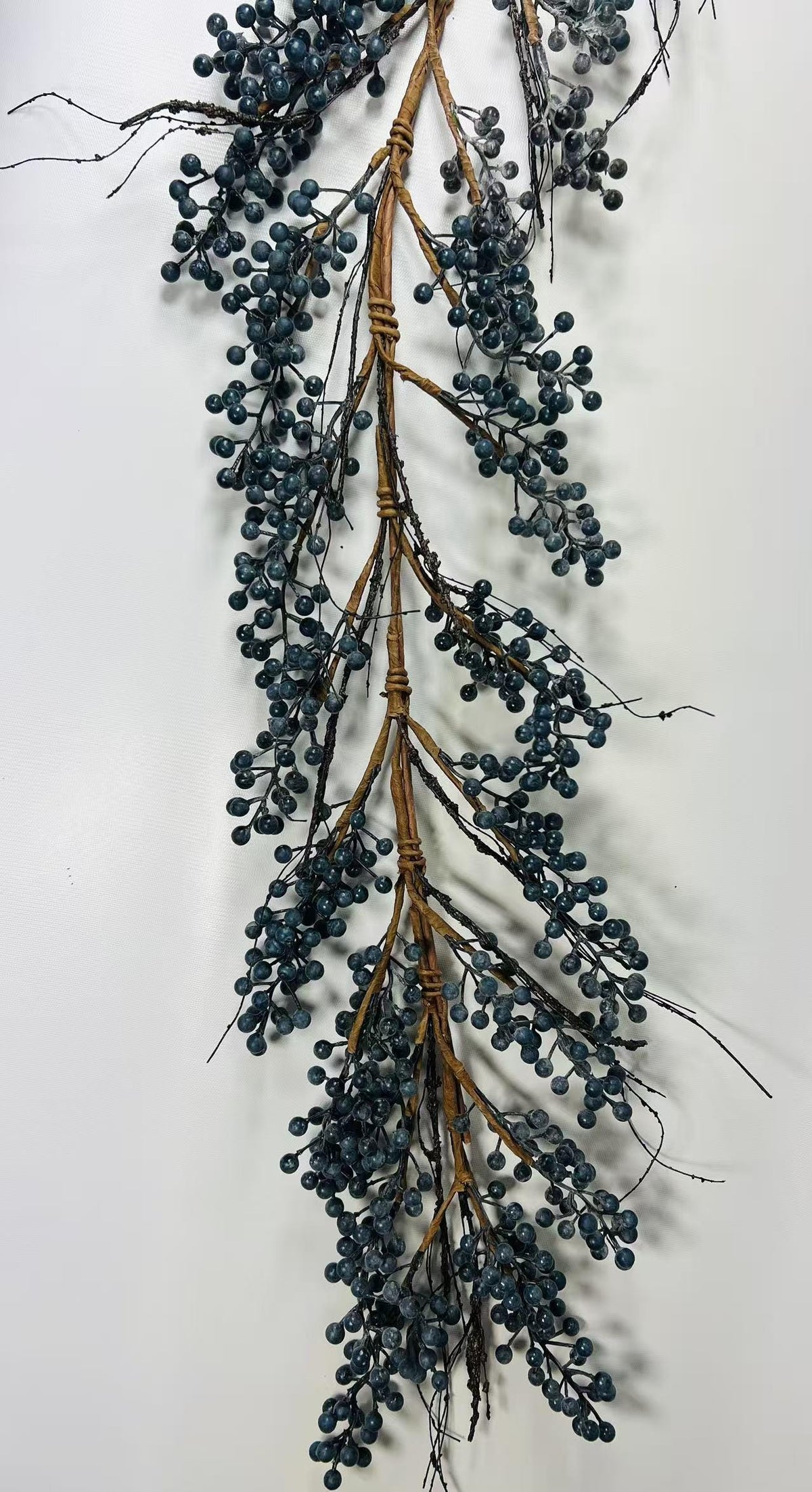 Powdered Blueberry Branch Garland: Rustic Farmhouse Decor
